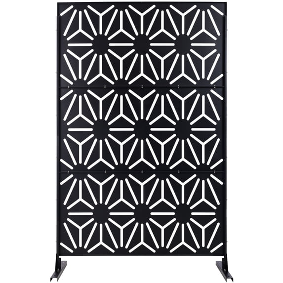 Durable Metal Privacy Screen 76"H x 48"W - Freestanding Outdoor/Indoor Divider for Deck, Patio, Garden & Office - Rust-Resistant Privacy Panel with Elegant Design