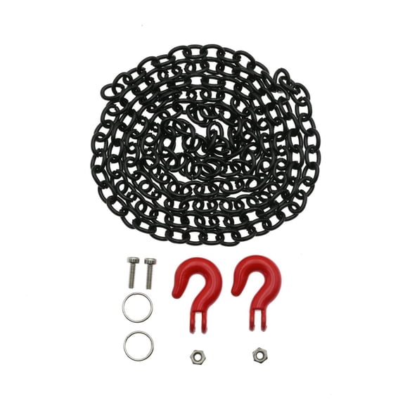 Durable Metal RC Chain Kit Black&Red, Easy to Install for SCX10 CC01 RC4WD D90