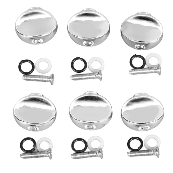 Durable Metal Tuner Buttons, Easy Install Guitar Tuning Pegs, 6 Pack With Screws  Washers