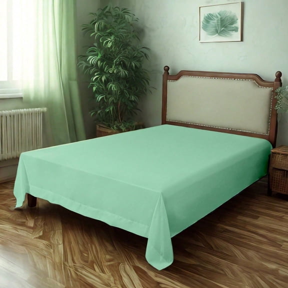Durable Microfiber Flat Sheet – Mint Green Color, Fade And Wrinkle Resistant