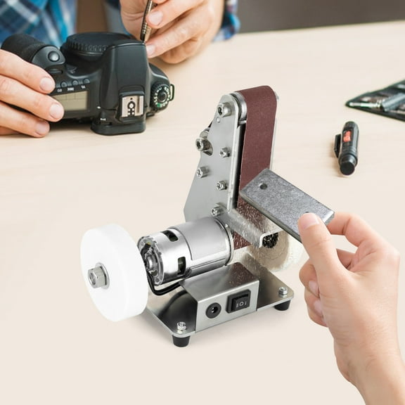 Durable Mini Belt Sander Adjustable Speed Compact Grinding Machine for Jewelry, Woodworking & Metal Crafting