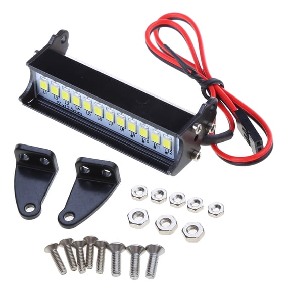 Durable Model LED Roof Lamp Bar with Wire & Accessory R/C Spotlight Easy Fixed for SCX10 1/10 Scale Crawler
