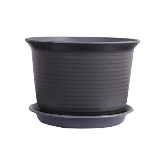 Durable Modern Plastic Plant Pot with Drainage Holes and Saucer, Suitable for Indoor and Outdoor Garden, Patio, Home, and Office Decor
