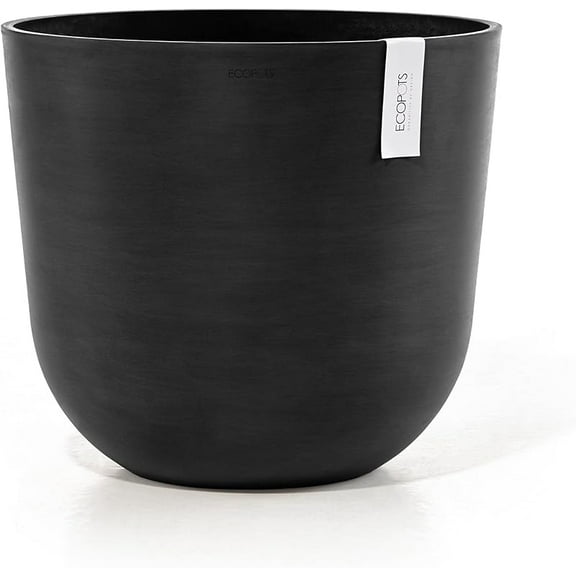 Durable Modern Round Indoor/Outdoor Recycled-Based Composite Flower Pot Planter, Dark Grey, 17.75"