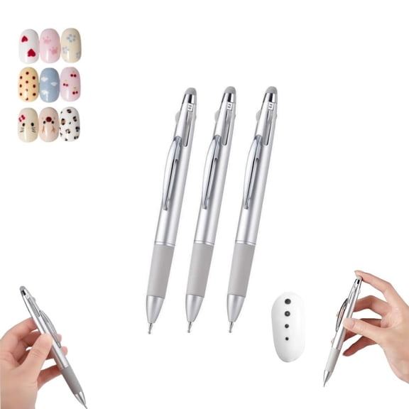 Durable Nail Dotting Pen,Pack of 3 Portable Nail Tip Dot Paint in Ballpoint Pen,QZS Reusable Design Manicure Kit for Painting,Salons DIY
