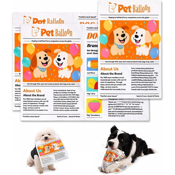 Durable Newspaper Dog Toy for Chewing, Crinkle Texture & Teeth Cleaning – Interactive Tug-of-War Play, Washable, Safe & Non-Toxic for Puppy Small Medium Furry Friends (1pcs)