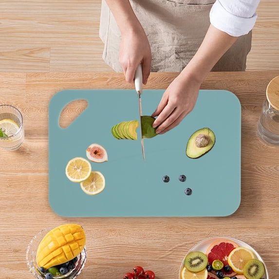 Durable Non-Porous Plastic Chopping Board,Double-Sided Food Classification Cutting Board,Anti-Slip Juice-Damming Kitchen Prep Board,Knife Friendly Thickened Dishwasher Safe Multi-Size Optional