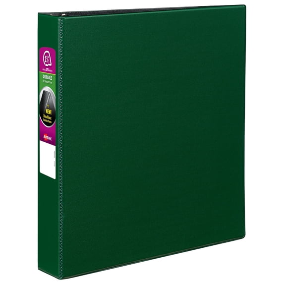 Durable Non-View Binder With Durahinge And Slant Rings, 3 Rings, 1.5" Capacity, 11 X 8.5, Green | Bundle of 5 Each