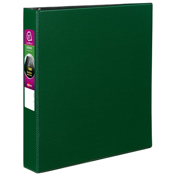 Durable Non-View Binder With Durahinge And Slant Rings, 3 Rings, 1.5" Capacity, 11 X 8.5, Green | Bundle of 5 Each