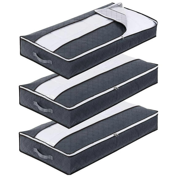 Durable Non-Woven Underbed Storage Set of 3, Ideal for Blankets
