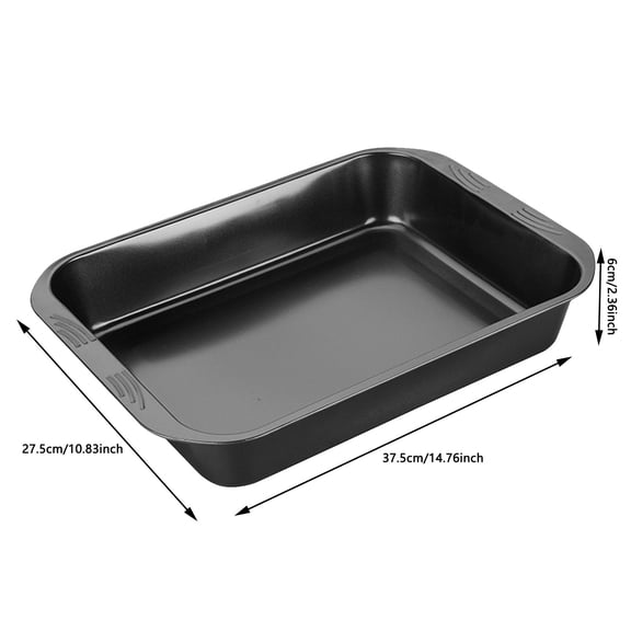 Durable Nonstick Roast Pan, Metal Utensil-Safe Easy Clean Dishwasher Safe Rectangle Roaster, 14x10-Inch