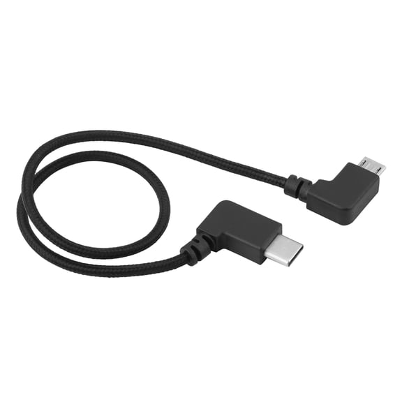 Durable Nylon Braid RC Controller Remote Cable Micro USB to Type-C Connector Compatible with DJI Mavic Pro, Air, and Spark Drone Transmitters (11.4 inches / 29 cm)