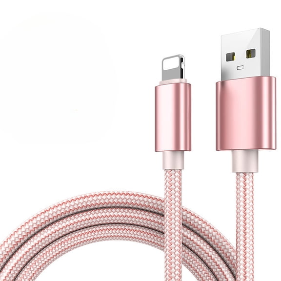 Durable Nylon Braided Fast Charging Cable – Compatible with IPhone/iPad/iPod