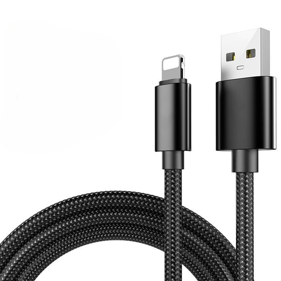 Durable Nylon Braided Fast Charging Cable – Compatible with IPhone/iPad/iPod