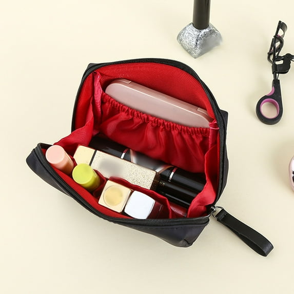 Durable Nylon Cosmetic Organizer Toiletry Pouch For Women Travel Makeup Bag With Secure Zipper Closure