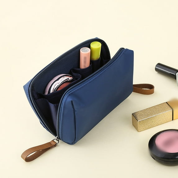 Durable Nylon Cosmetic Organizer Toiletry Pouch For Women Travel Makeup Bag With Secure Zipper Closure