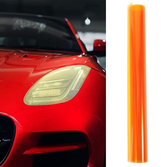 Durable Orange Vehicle Headlight Decal Film Providing Full Scratch and Aging Protection