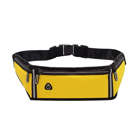 Durable Outdoor Riding Fitness with Reflective Tape Running Belt Nylon Men Women Fanny Pack Running Waist Bag Phone Sport Belt Marathon Jogging Bag YELLOW