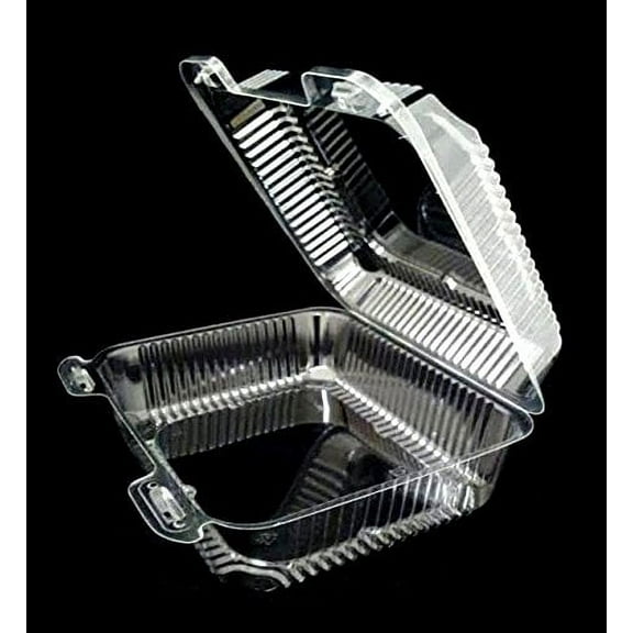 Durable Packaging 8" x 8" x 3.5" Clear Hinged Plastic Food Bakery Take-Out Container (Pack of 50)