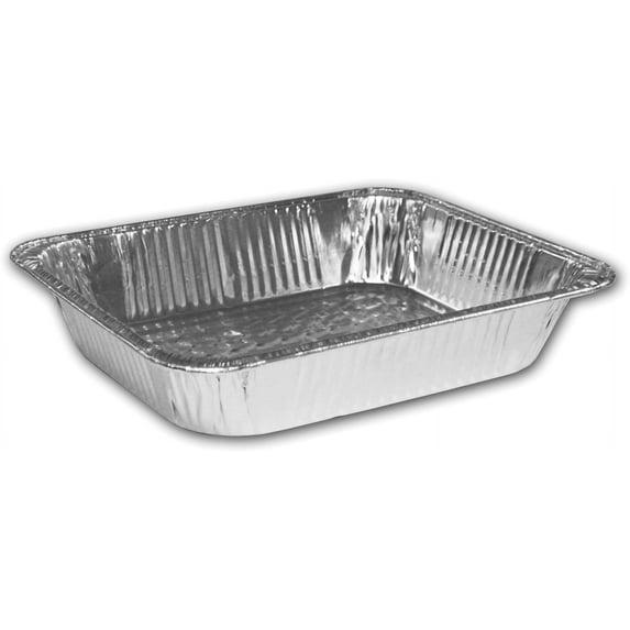 Durable Packaging Aluminum Steam Table Pans, Half Size, Deep, 100/Carton