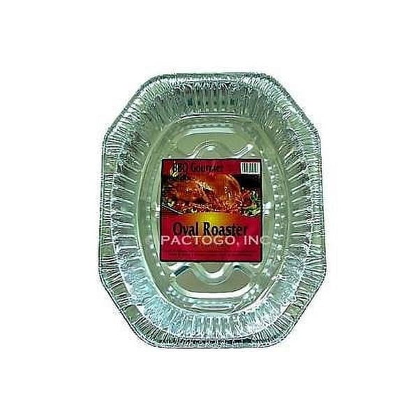 Durable Packaging Large Oval Aluminum Roaster Bbq Foil Catering Pan 12/Cs - Disposable Tray (Pack of 12)