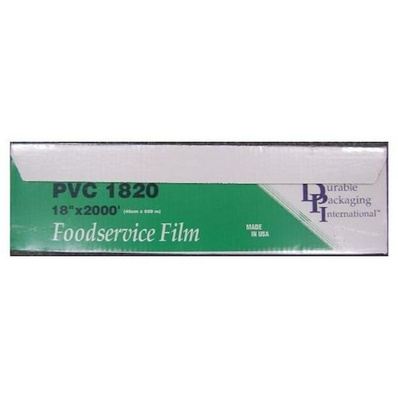 Durable Packaging PVC Foodservice Cutterbox Film Roll, 18 inch x 2000 Feet