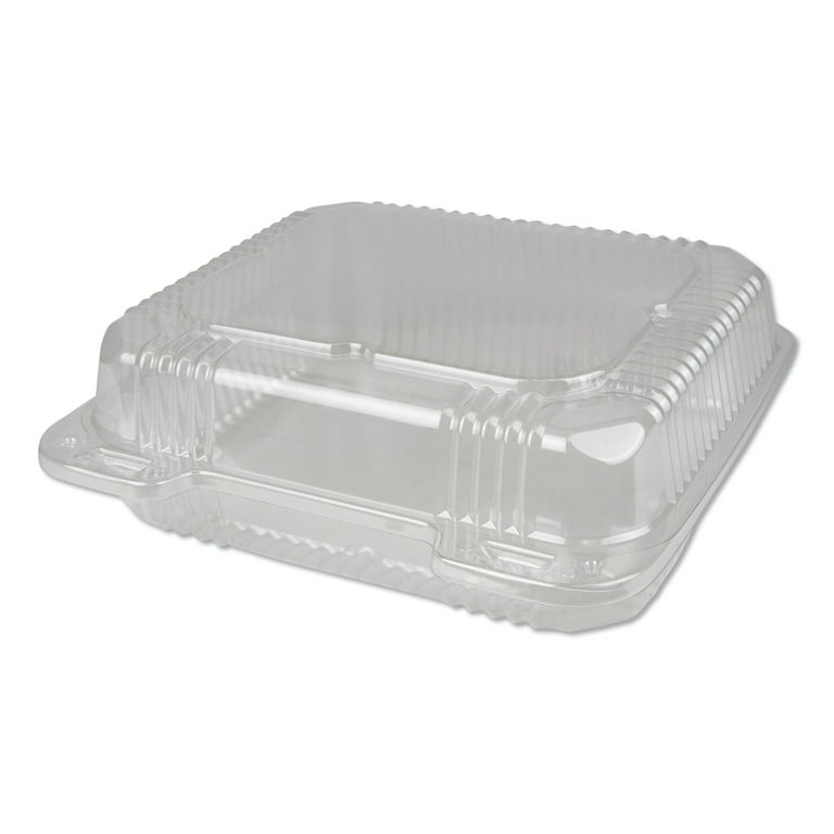 Plastic Clear Hinged Containers, 50 oz, 8.88 x 8 x 3, Clear, 250/Carton Plastic Clear Hinged Containers, 50 oz, 8.88 x 8 x 3, Clear, 250/Carton