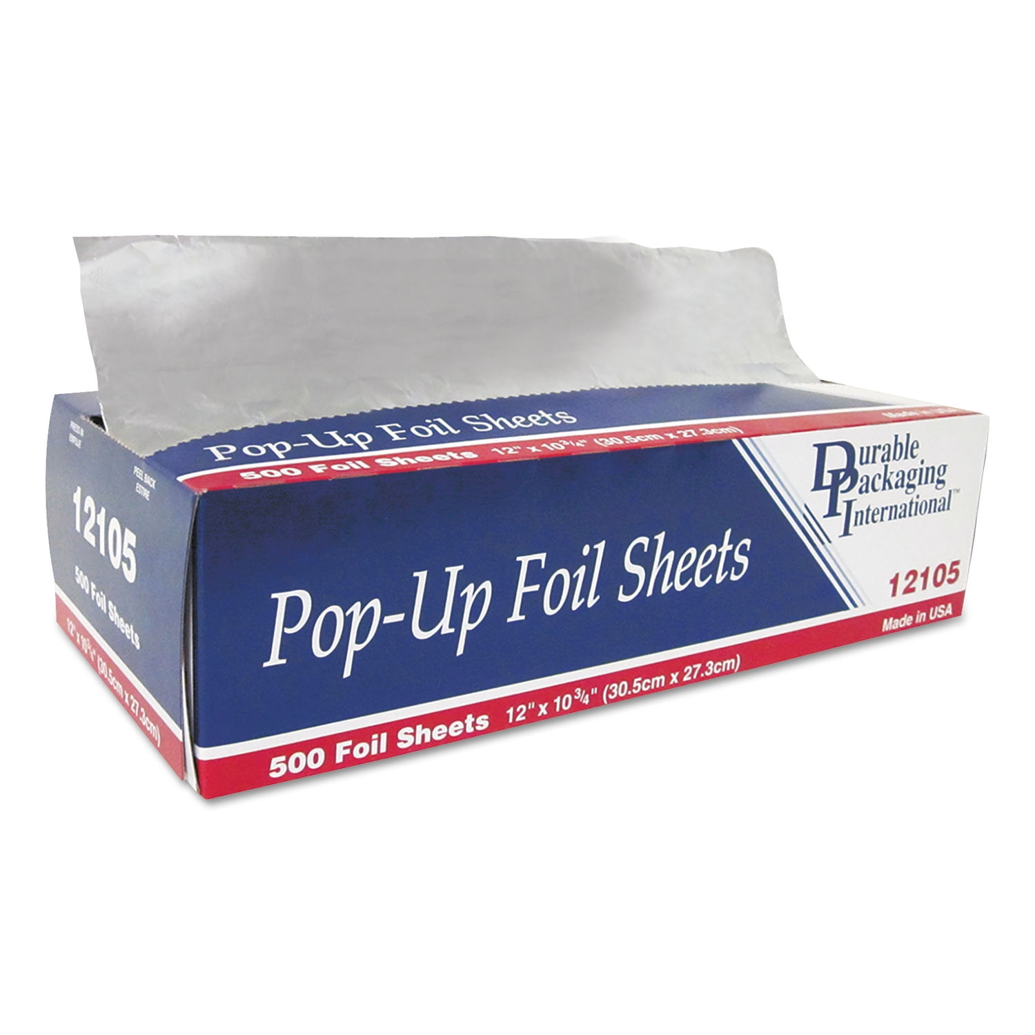 12 x 10 3/4 Food Service Interfolded Pop-Up Foil Sheets Case – 12  Boxes/Case = 1200 sheets/Case