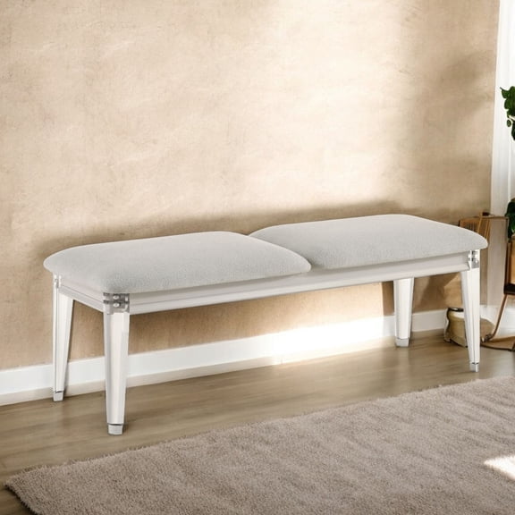 Durable Particle Board & Acrylic / Bedroom Seating / Soft Boucle Cushion