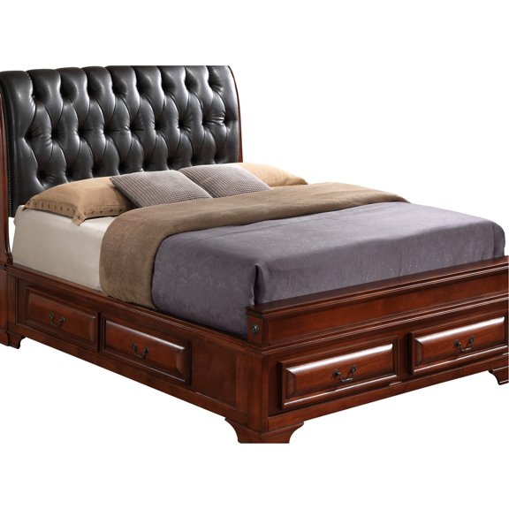 Durable Particle Board Construction - Oak King Bed for Long - term Use in Modern Homes