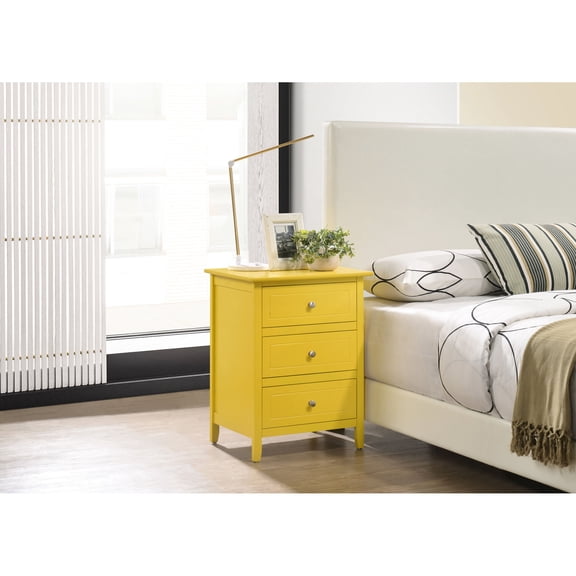 Durable Particle - Board Yellow Nightstand / Modern Look for Bedroom