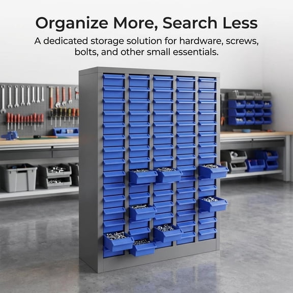 Durable Parts Cabinet, Bolt and Nut Tool Storage Cabinet for Workshops Garages Offices, Rust-Resistant Nut and Bolt Organizer with Labeled Drawers