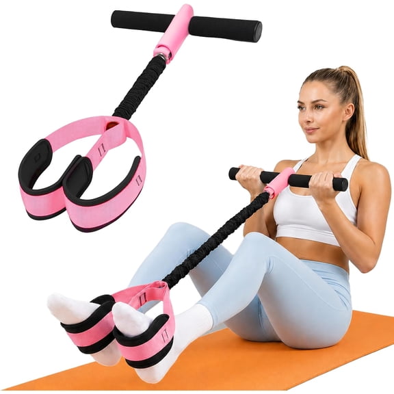 Upgraded Durable Pedal Resistance Band with Handle, Thickened Latex Tubes and Soft Foam Fabric Foot Pedal, Sit Up Exercise Equipment for Abdomen, Waist, Arm, Core/ABS, Leg, Physical Therapy