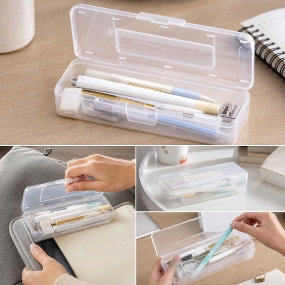 Durable Pencil Case for Classroom Organization, Transparent Back to School Pencil Case Large Capacity for Students, Waterproof Zipper Pouch for School Supplies