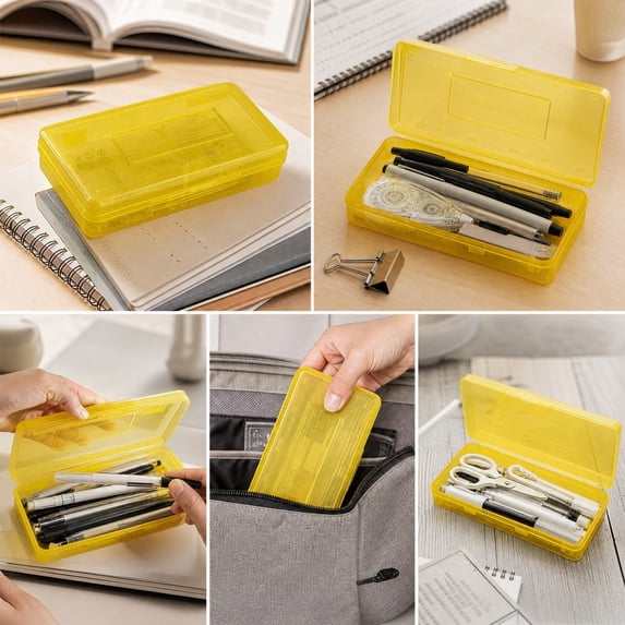 Durable Pencil Case for Classroom Organization, Waterproof Zipper Pouch for School Supplies, Transparent Back to School Pencil Case Large Capacity for Students
