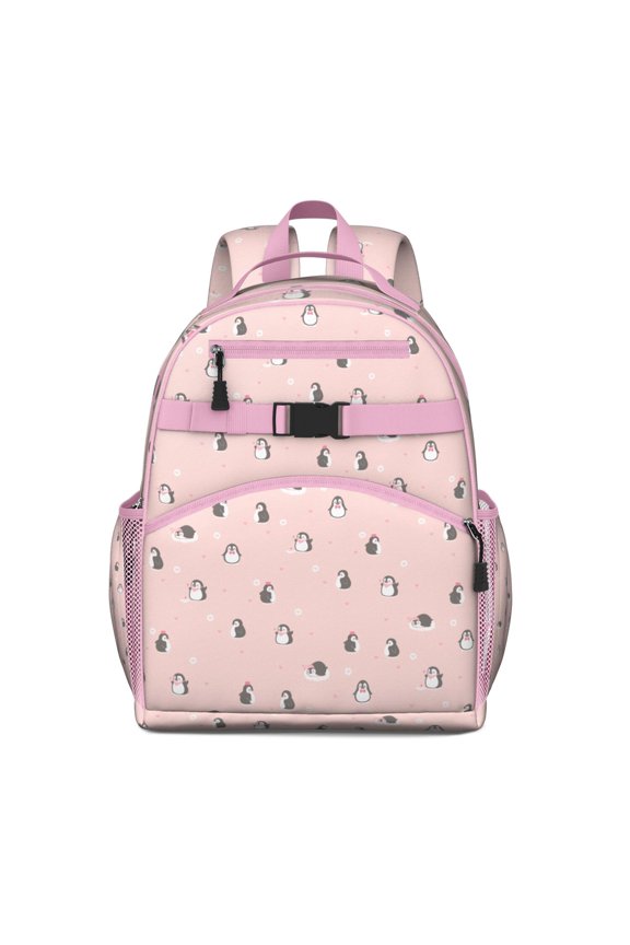 Durable Penguin-Themed School Backpack - Waterproof Ergonomic Design with Spacious Compartments & Reinforced Straps