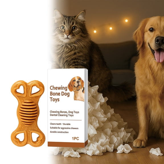 Durable Pet Chewing Bone Toy, Tough & Bite-Resistant, Teeth Cleaning & Anxiety Relief For Interactive Play, Suitable For Aggressive Chewers, For Home & Indoor Pet Entertainment
