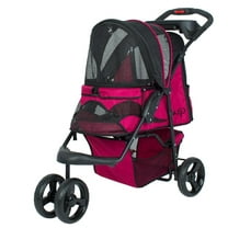 Petique Durable Pet Stroller for Pets up to 50-lbs Razzberry