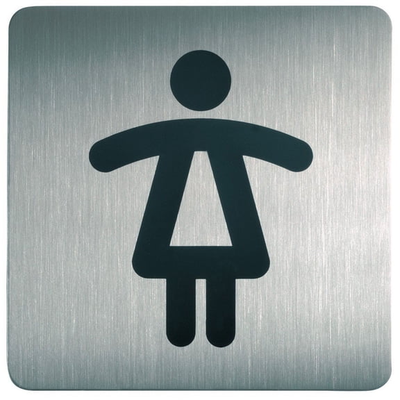 Durable Pictogram Door Sign "Ladies WC"  150 x 150 mm  Made from Stainless Steel  Self-Adhes