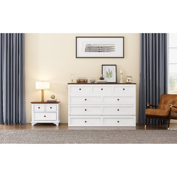 Durable Pine Wood, Convertible Murphy Bed - Transform Room for Gaming or Sleeping