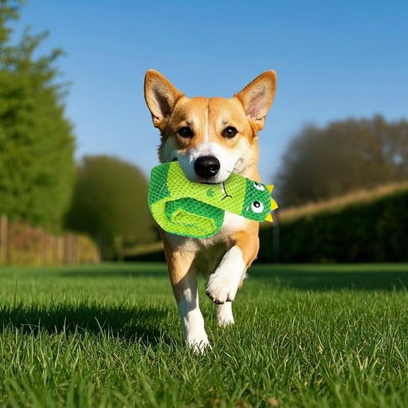 Durable Pineapple Fleece Dog Toy – Squeaky Chew for Aggressive Chewers, Interactive Snack Pockets for Teething & Boredom Relief