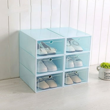 Durable Plastic Clear Shoe Storage Transparent Boot Box Stackable Case Organizer