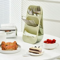 Durable Plastic Cutlery Organizer with Drainage - Kitchen Utensil Drawer Storage for Forks, Knives & Spoons - 16x15x28cm Divided Compartment Tableware Tray
