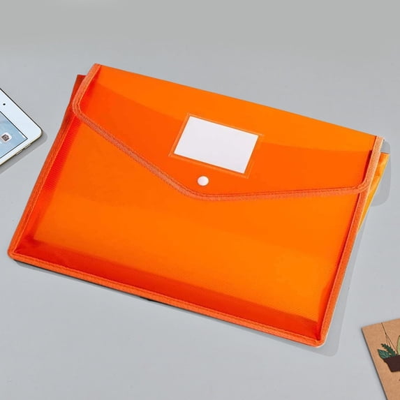 Durable Plastic Document Holder with Button Closure for Certificate File Storage and Home Office Use with Sturdy Construction