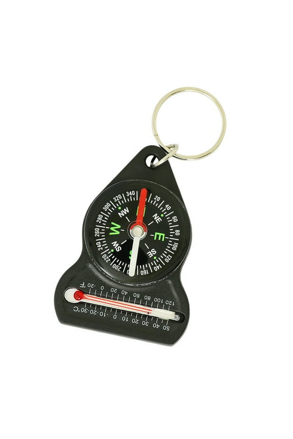 Durable Plastic Keychain Compassing Thermometer Accurate Weather Updates Compasses Thermometers for Outdoor Activities