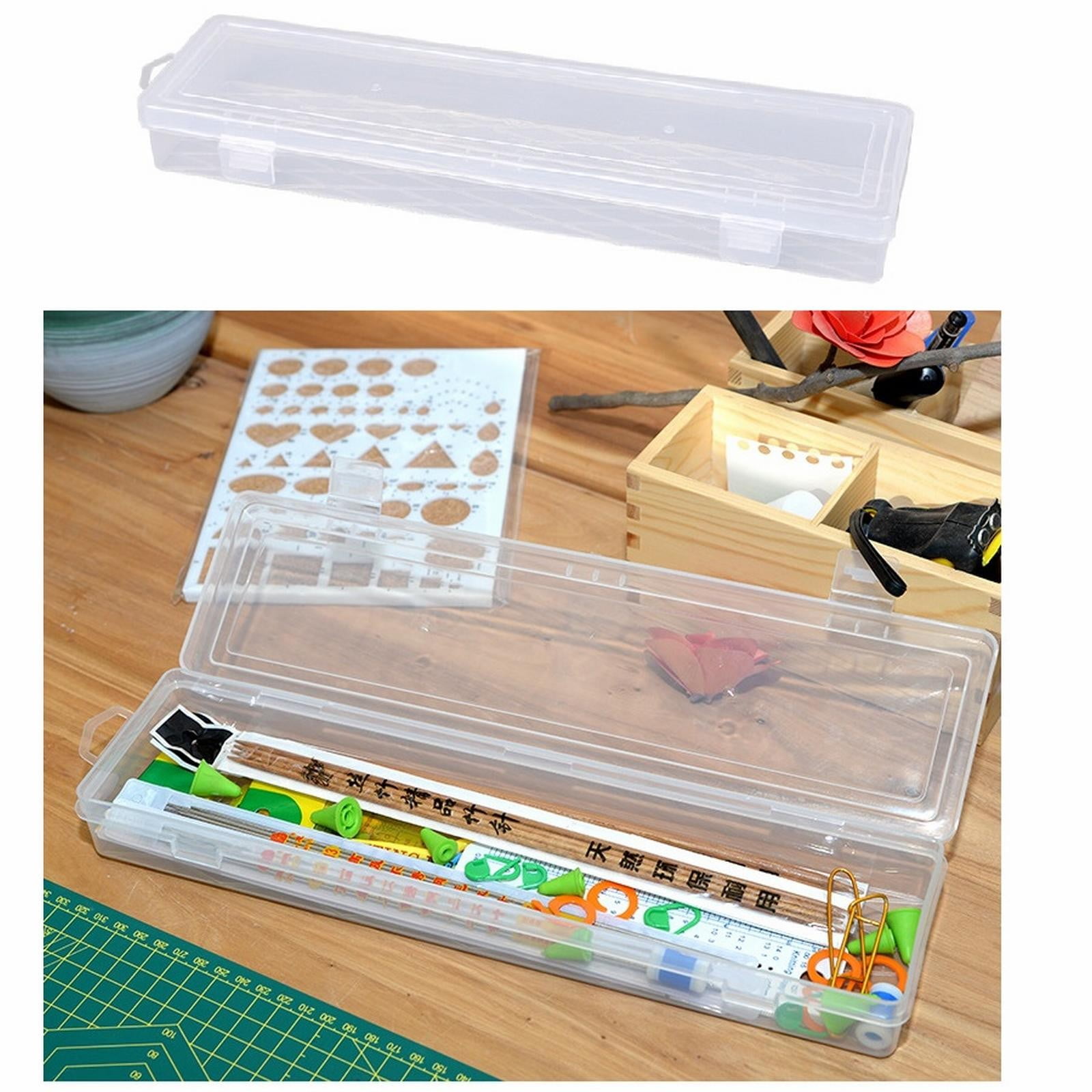 Durable Plastic Pencil Cases Translucent Plastic Paint Brush Holder ...