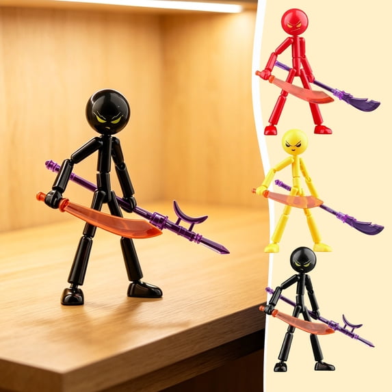 Durable Plastic Posable Action Figure for Teens, Fully Articulated Interactive Roleplay Toy, Dynamic Stop Motion Prop for Desktops