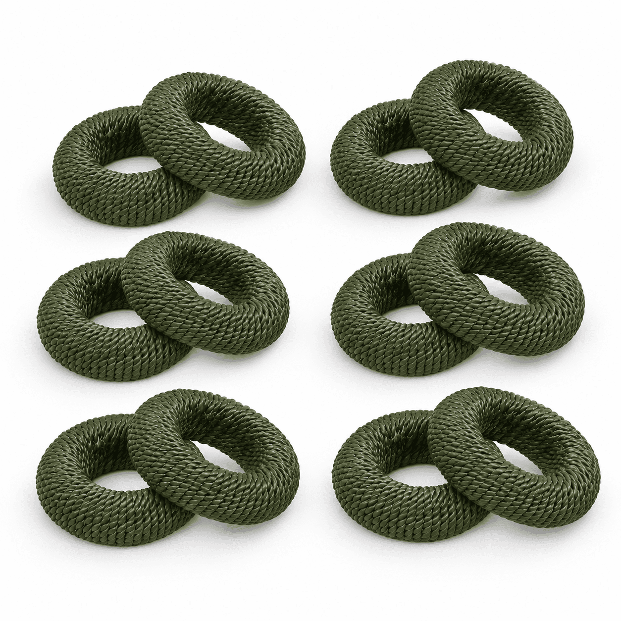 Informal Table Service Durable Plastic & Rayon Napkin Rings Set Of 12 Versatile Table Decor ...