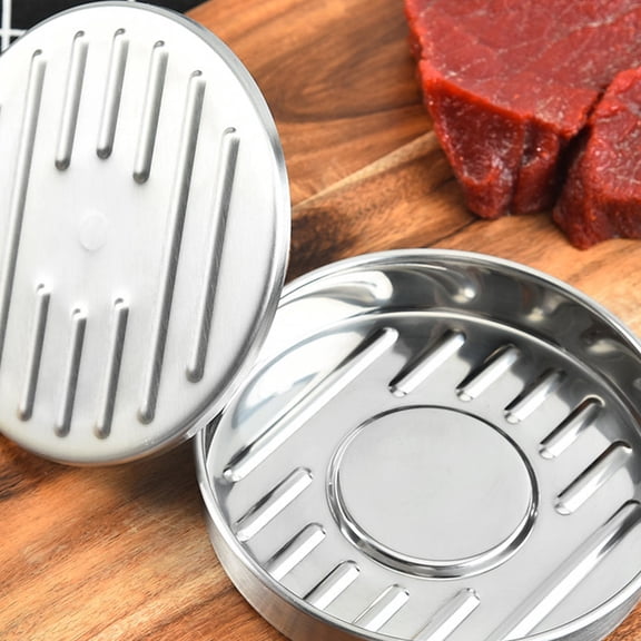 Alasum Durable Plated Silver Burger Maker Mold for Kitchen Use with Smooth Even Patty Shape