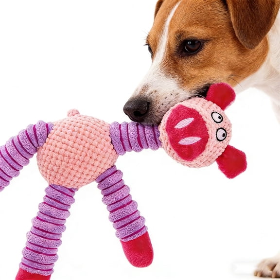 Durable Plush Dog Toys, Squeaky Chew Toys for Aggressive Chewers, Interactive Pet Supplies for Teeth Cleaning, 1-Pack